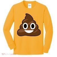 Poop Emoji Smiley Face Logo Kids Long Sleeve Shirt thumb 0
