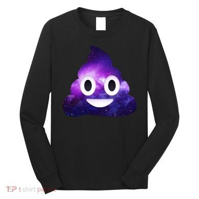 Poop In Space Galaxy Emoji Long Sleeve Shirt