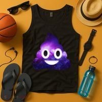 Poop In Space Galaxy Emoji Tank Top thumb 4