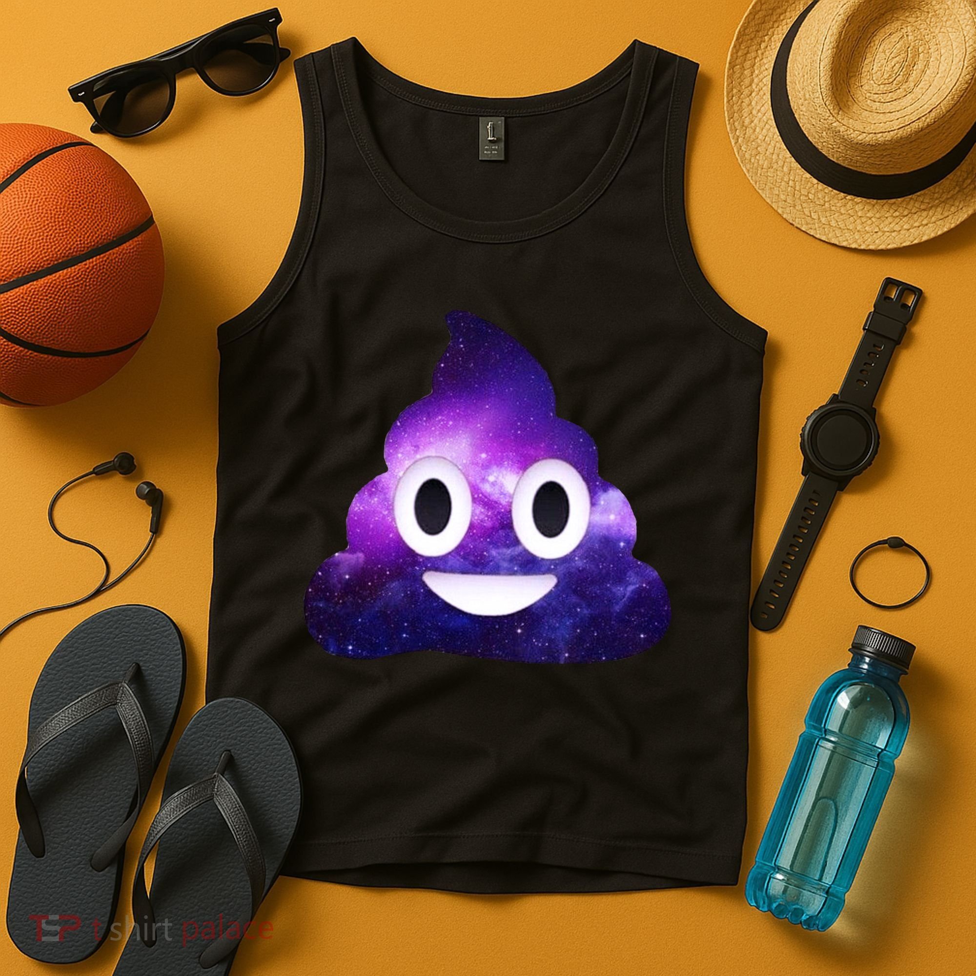 Poop In Space Galaxy Emoji Tank Top