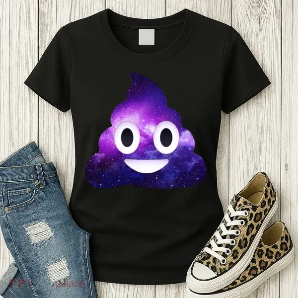 Poop In Space Galaxy Emoji Women's T-Shirt