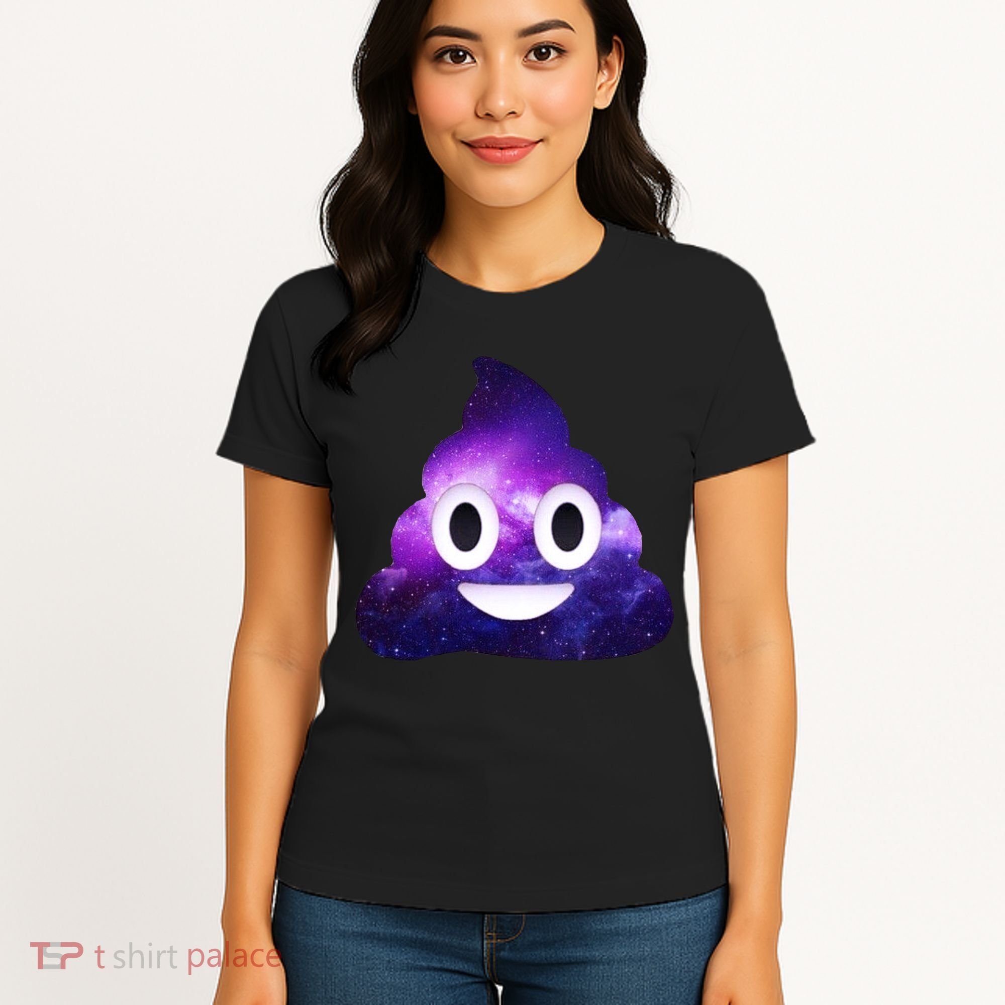 Poop In Space Galaxy Emoji Women's T-Shirt
