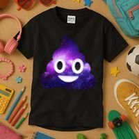 Poop In Space Galaxy Emoji Kids T-Shirt thumb 3