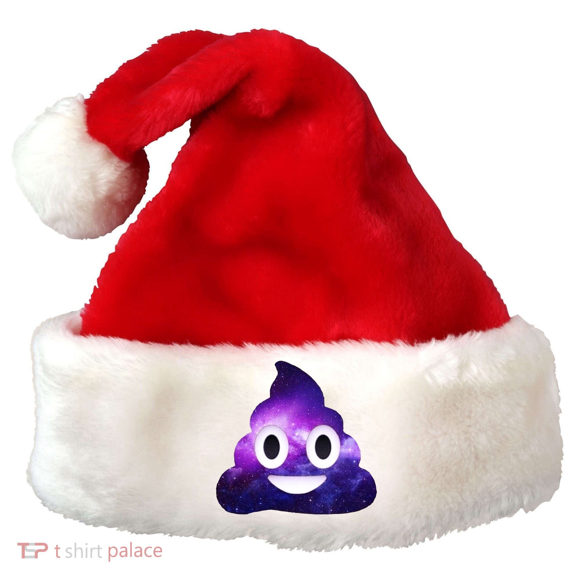 Poop In Space Galaxy Emoji Santa Hat