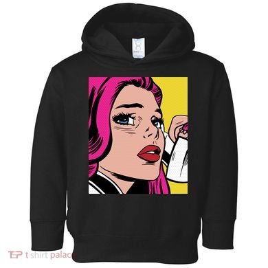 Pop Art Girl Phone Toddler Hoodie