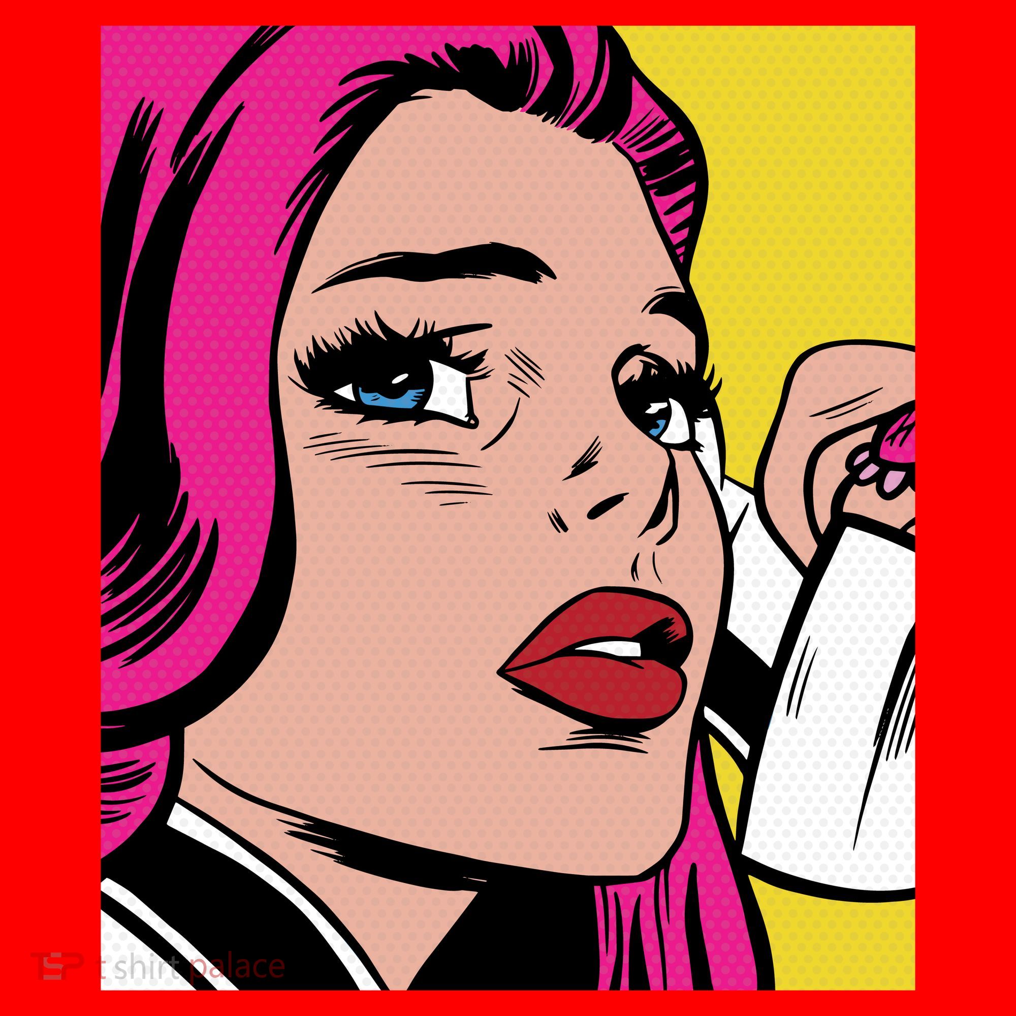 Pop Art Girl Phone Santa Hat