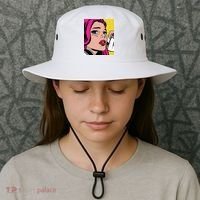 Pop Art Girl Phone Bucket Hat thumb 3