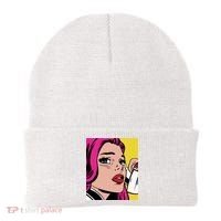 Pop Art Girl Phone Beanie thumb 0