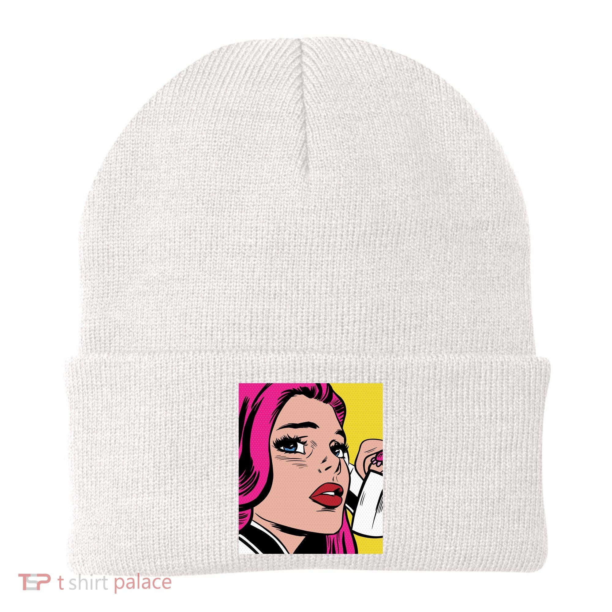 Pop Art Girl Phone Beanie