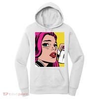 Pop Art Girl Phone Women's Hoodie thumb 0
