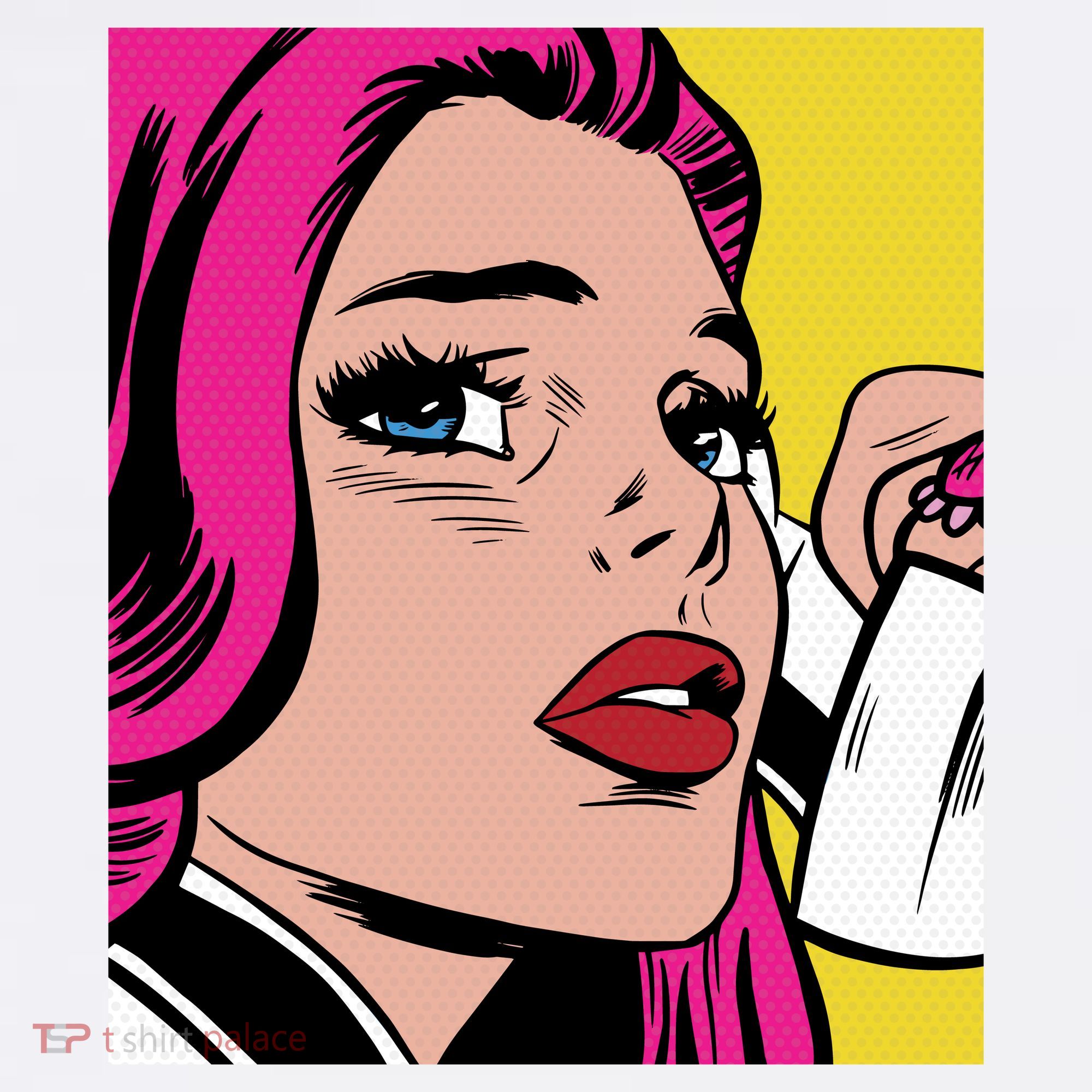 Pop Art Girl Phone Women's Tank Top