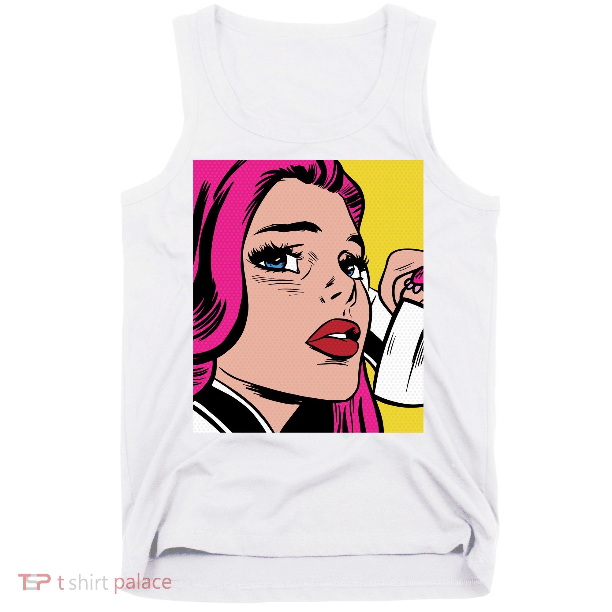 Pop Art Girl Phone Tank Top