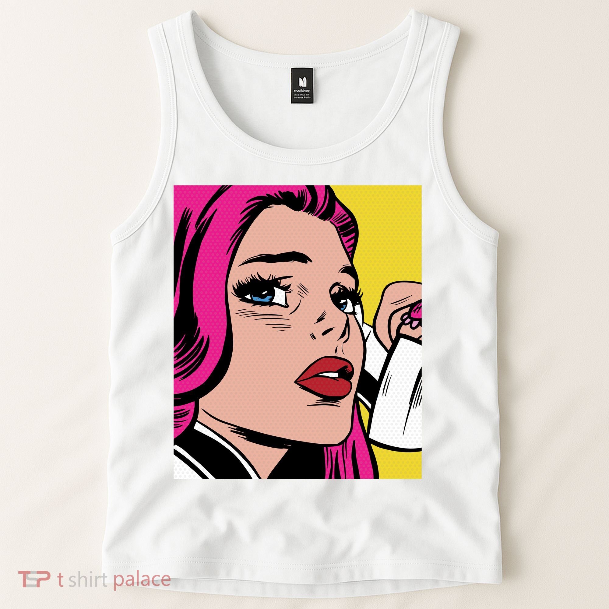 Pop Art Girl Phone Tank Top