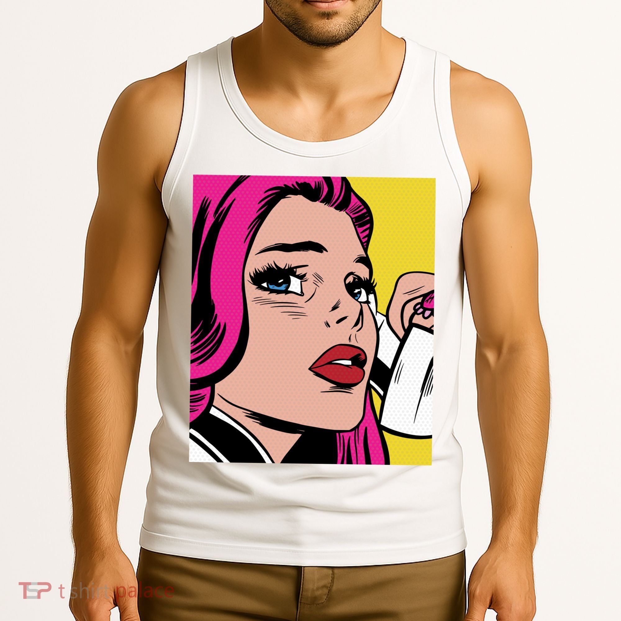 Pop Art Girl Phone Tank Top