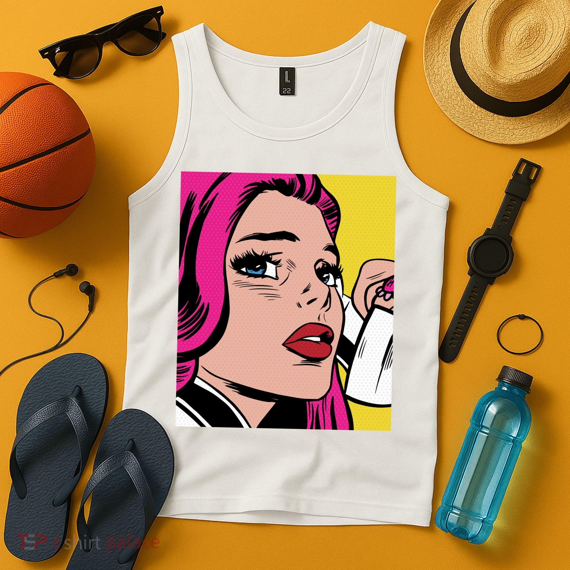 Pop Art Girl Phone Tank Top