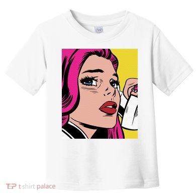 Pop Art Girl Phone Toddler T-Shirt