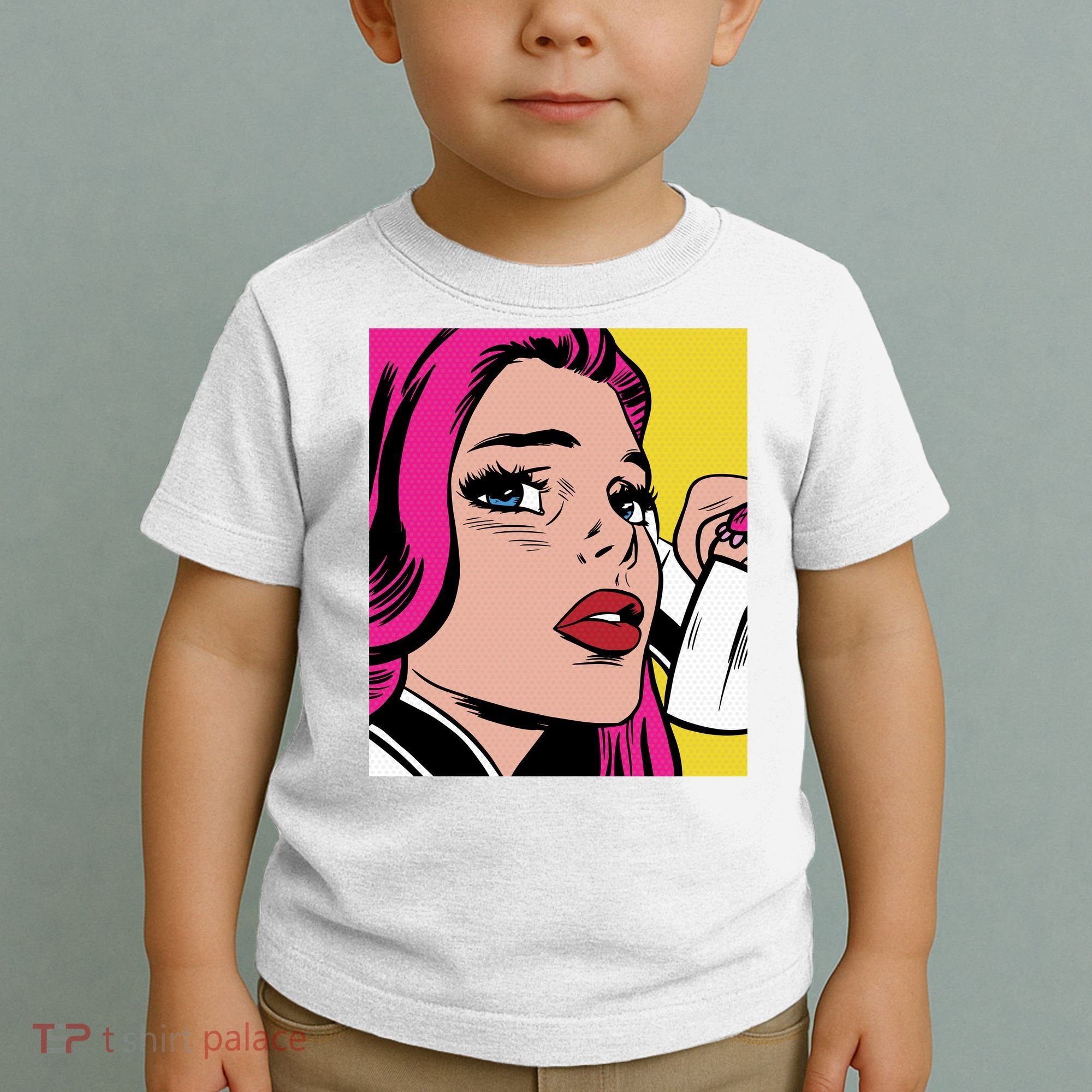 Pop Art Girl Phone Toddler T-Shirt