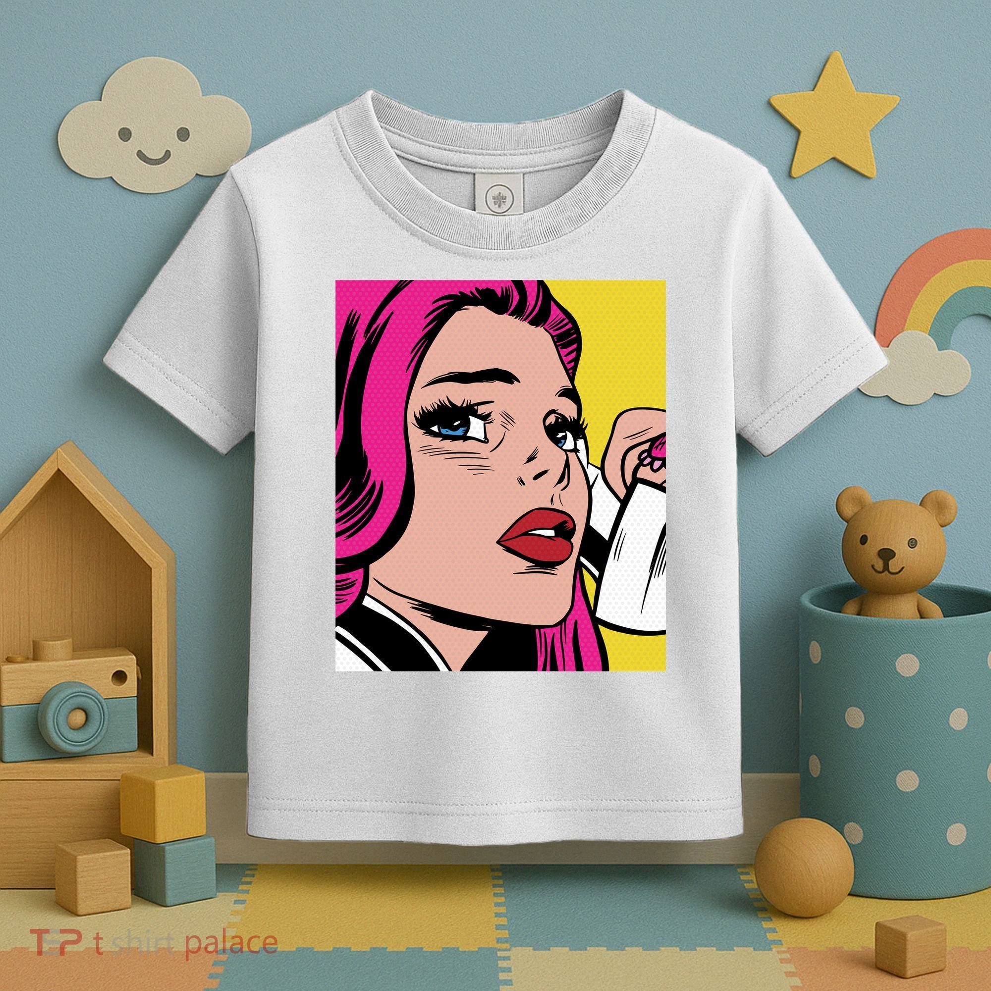 Pop Art Girl Phone Toddler T-Shirt