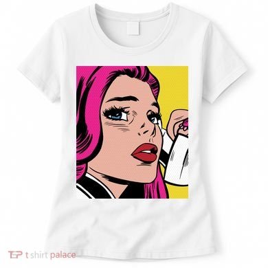 Pop Art Girl Phone Women's T-Shirt