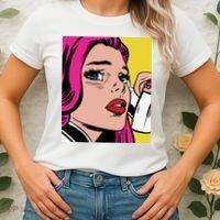 Pop Art Girl Phone Women's T-Shirt thumb 2