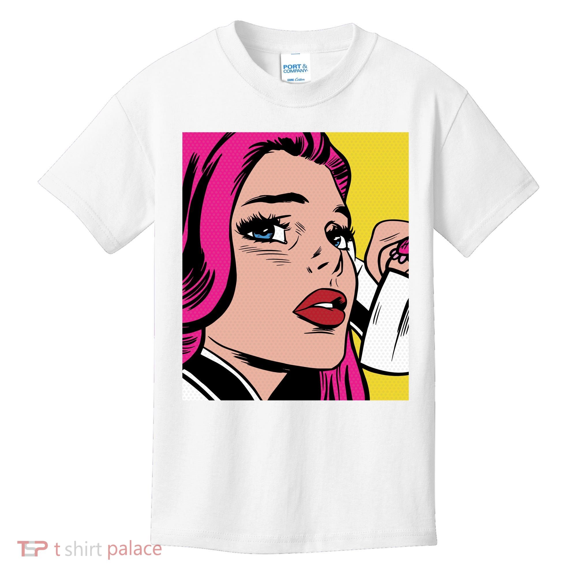 Pop Art Girl Phone Kids T-Shirt