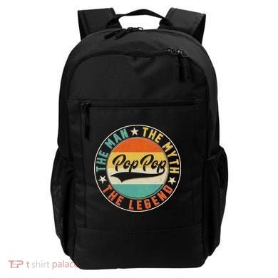 Pop Pop Vintage The Man Myth Legend Emblem Backpack