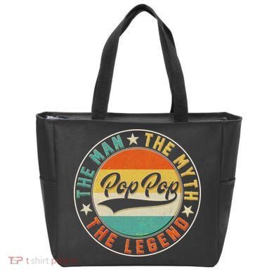 Pop Pop Vintage The Man Myth Legend Emblem Tote Bag