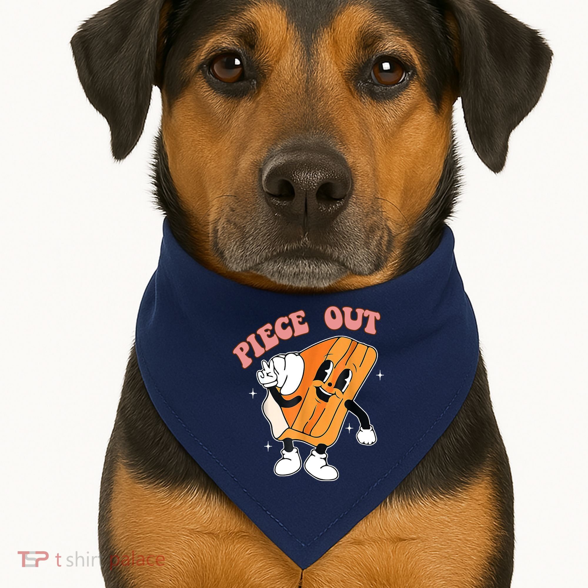 Piece Out Pie Funny Gift USA-Made Doggie Bandana