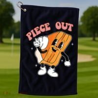 Piece Out Pie Funny Gift Golf Towel thumb 1