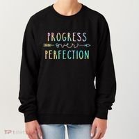 Progress Over Perfection Motivational Gifts Women's Sweatshirt thumb 0