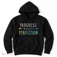 Progress Over Perfection Motivational Gifts Hoodie thumb 0