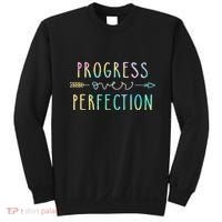 Progress Over Perfection Motivational Gifts Sweatshirt thumb 0