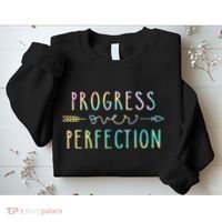 Progress Over Perfection Motivational Gifts Sweatshirt thumb 2