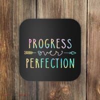 Progress Over Perfection Motivational Gifts Coaster thumb 0
