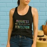 Progress Over Perfection Motivational Gifts Women's Tank Top thumb 2