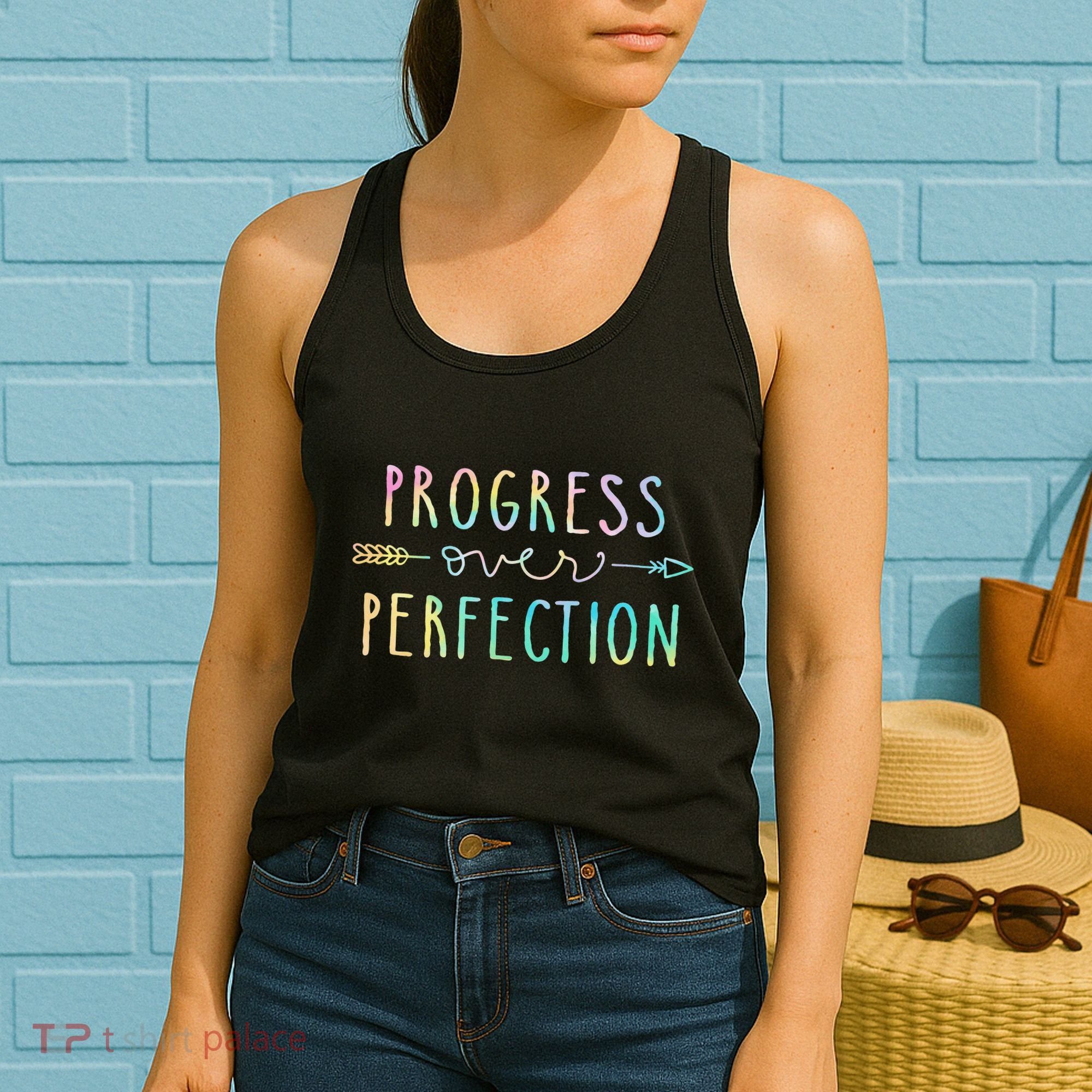 Progress Over Perfection Motivational Gifts Women's Tank Top