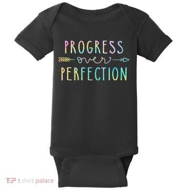 Progress Over Perfection Motivational Gifts Baby Bodysuit