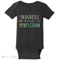 Progress Over Perfection Motivational Gifts Baby Bodysuit thumb 0
