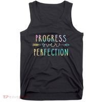 Progress Over Perfection Motivational Gifts Tank Top thumb 0
