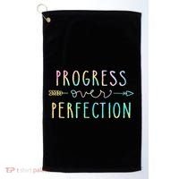 Progress Over Perfection Motivational Gifts Golf Towel thumb 0