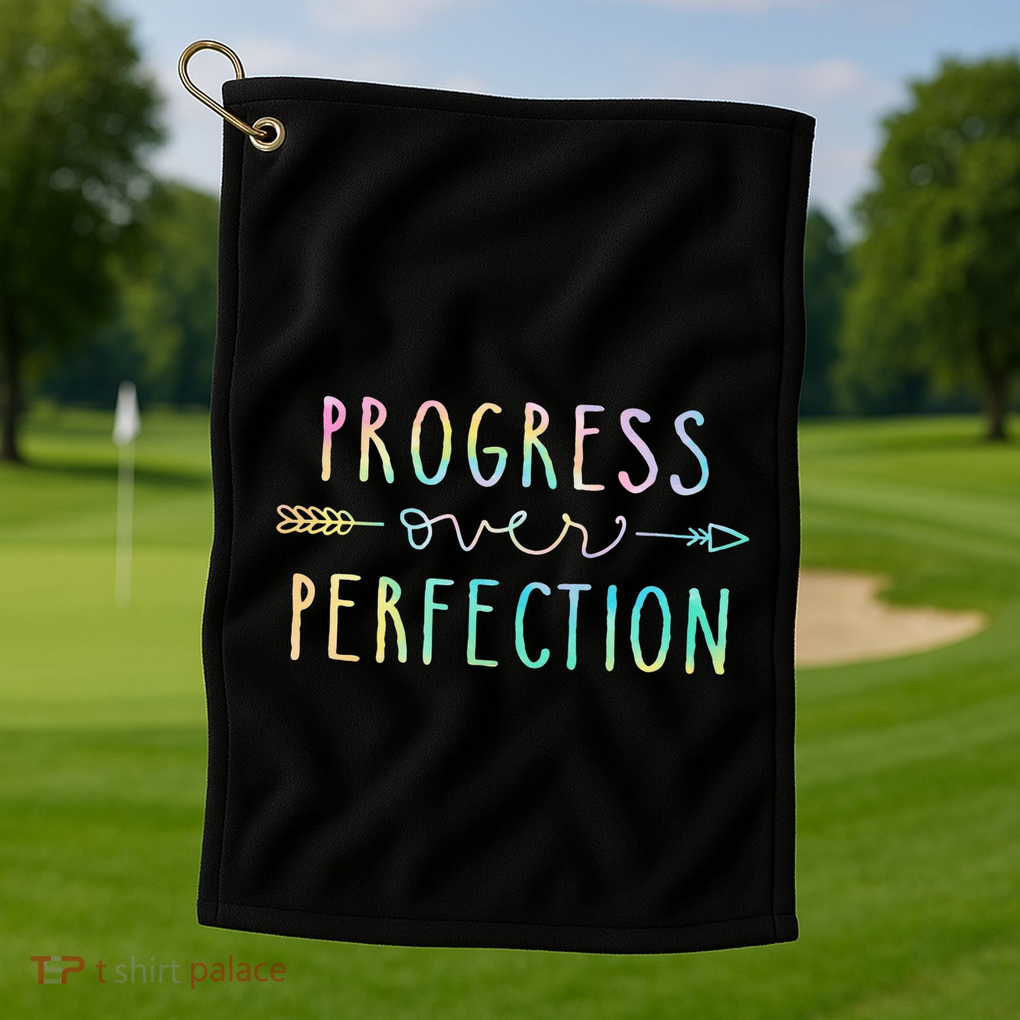Progress Over Perfection Motivational Gifts Golf Towel