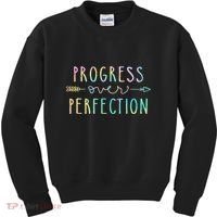 Progress Over Perfection Motivational Gifts Kids Sweatshirt thumb 0