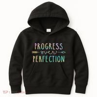 Progress Over Perfection Motivational Gifts Kids Hoodie thumb 0