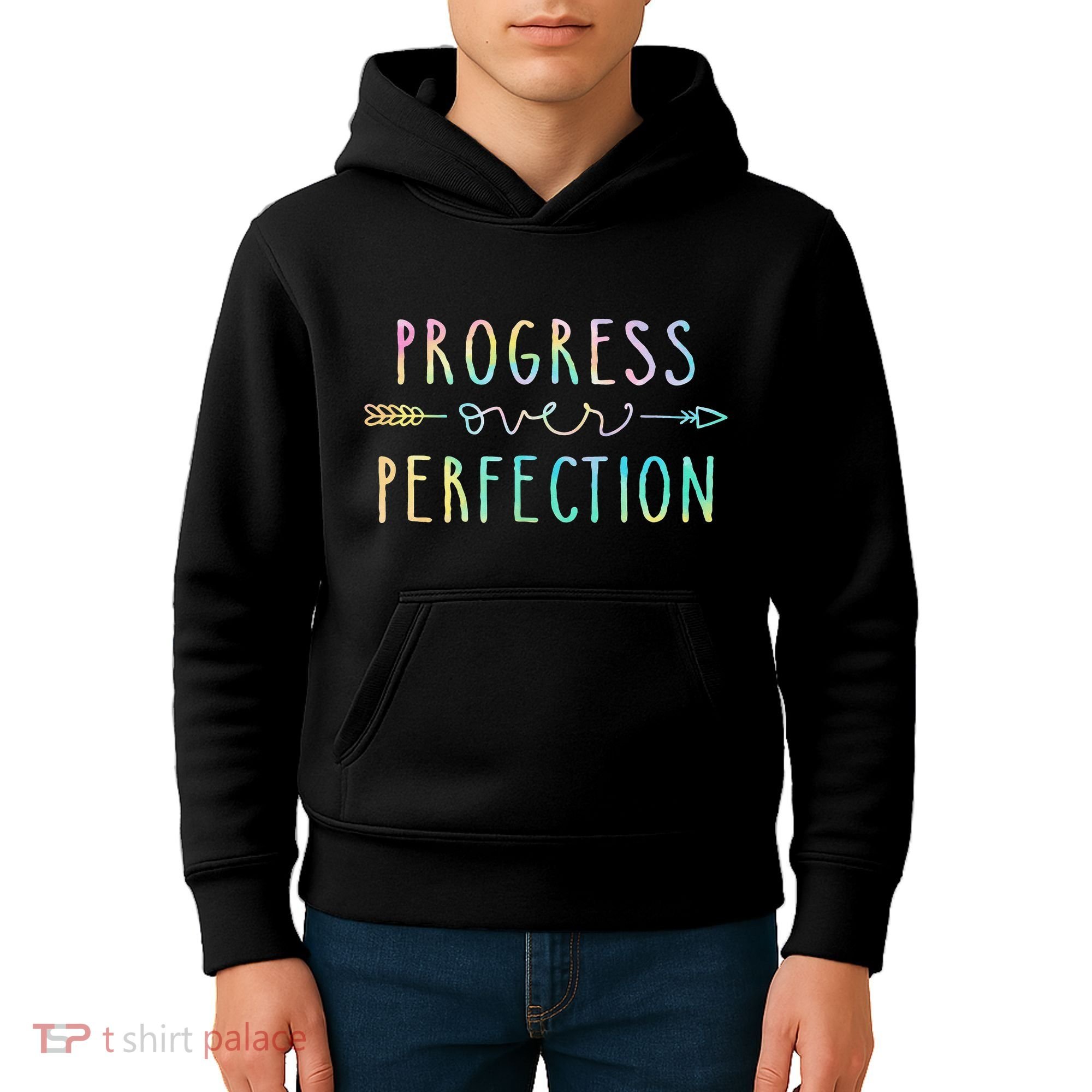 Progress Over Perfection Motivational Gifts Kids Hoodie