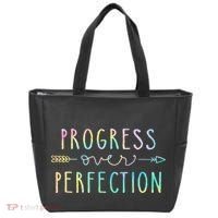 Progress Over Perfection Motivational Gifts Tote Bag thumb 0