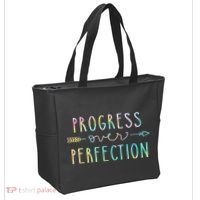 Progress Over Perfection Motivational Gifts Tote Bag thumb 2