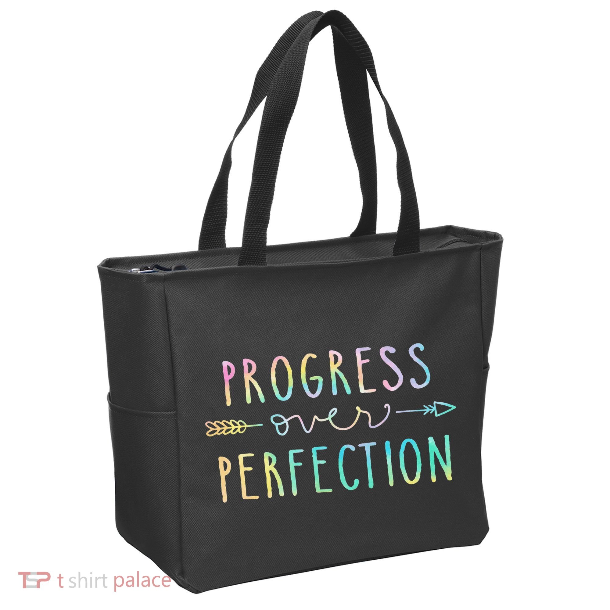 Progress Over Perfection Motivational Gifts Tote Bag