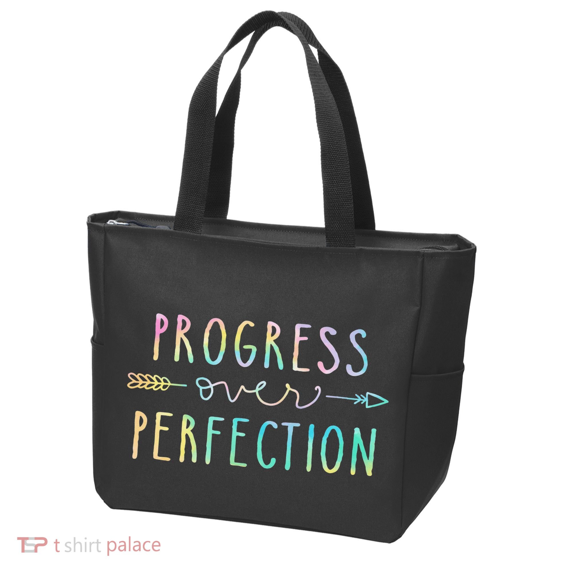 Progress Over Perfection Motivational Gifts Tote Bag