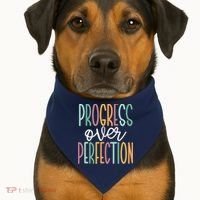 Progress Over Perfection USA-Made Doggie Bandana thumb 1