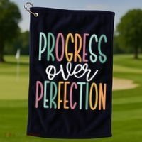 Progress Over Perfection Golf Towel thumb 1